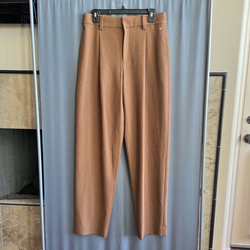 A.L.C. Pleated wide leg pants, brown, sz 4, New, polyester/viscose